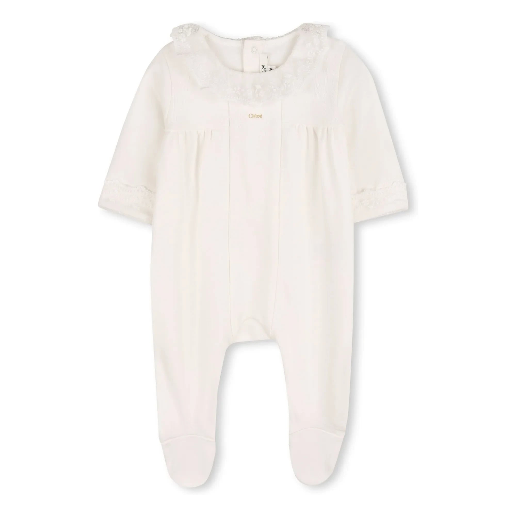 Chloé - Organik pamuk pijama ve battaniye seti | Beyaz