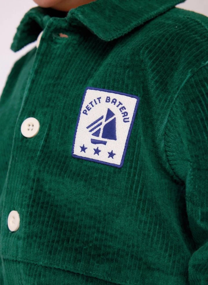 Petit Bateau - Pompist جمبسوت قطني عضوي مضلع | أخضر