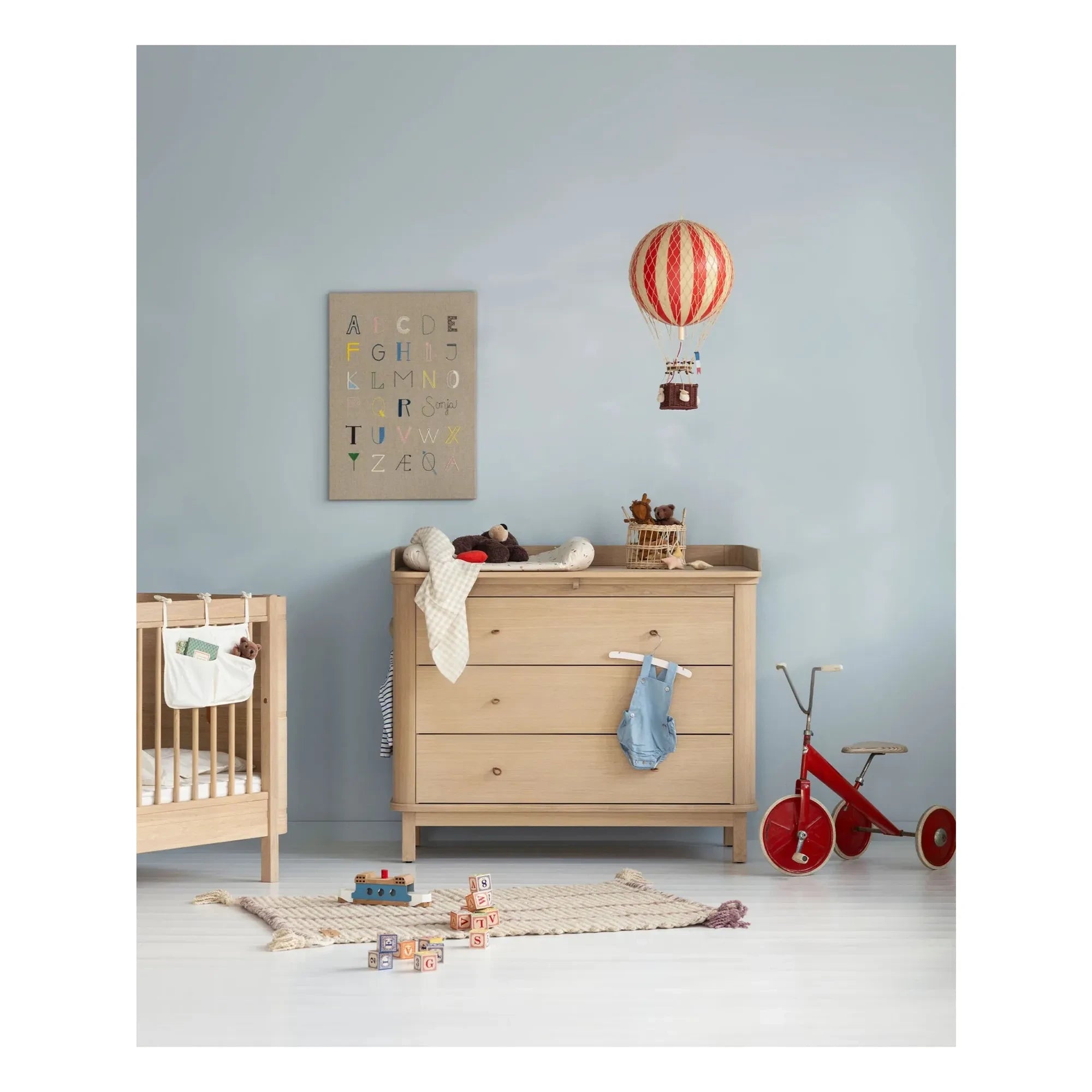 Oliver Furniture - Ahşap 3 çekmeceli şifonyer için alt değiştirme ünitesi