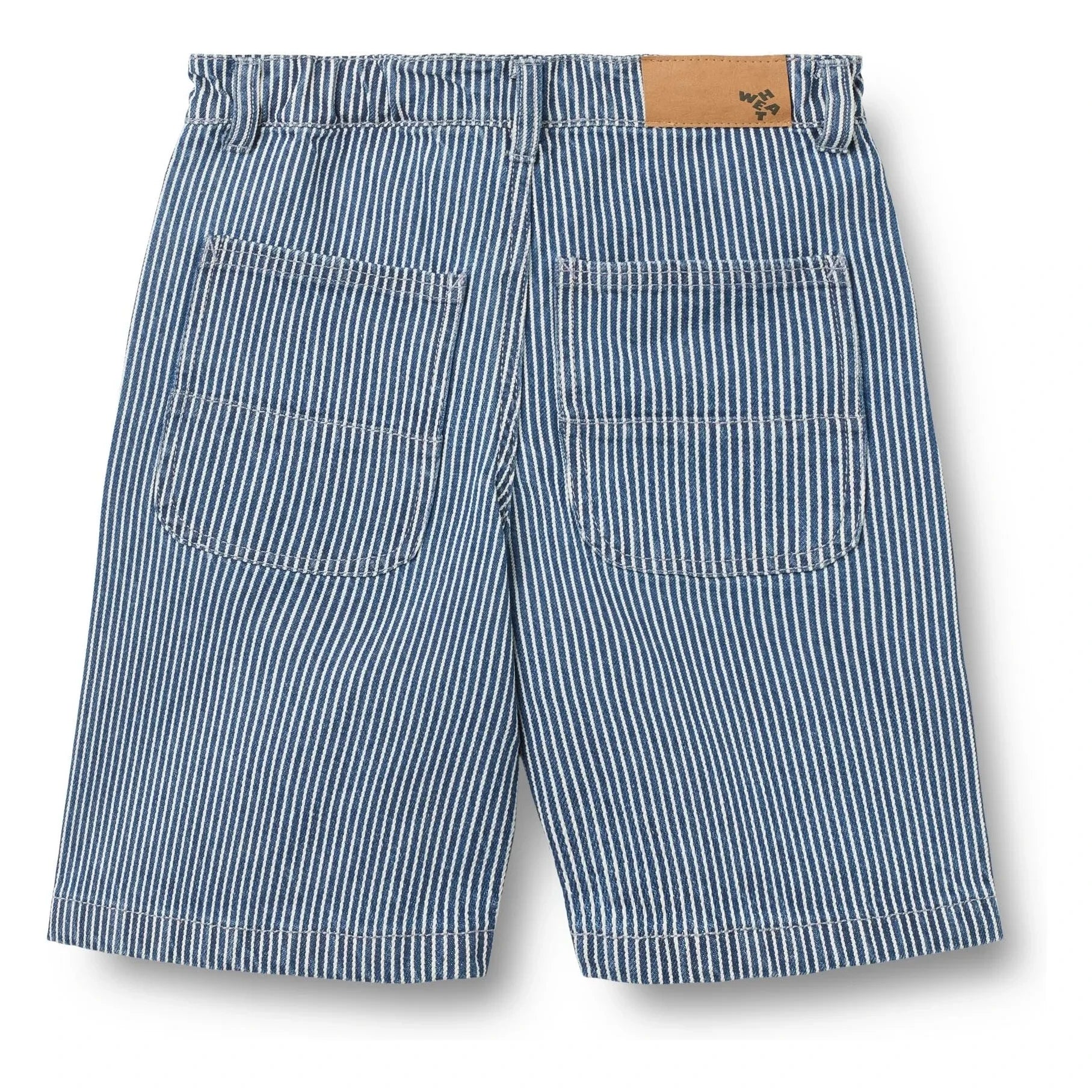 Wheat - Çizgili Christian Denim Bermuda Şort Organik Pamuk | Mavi