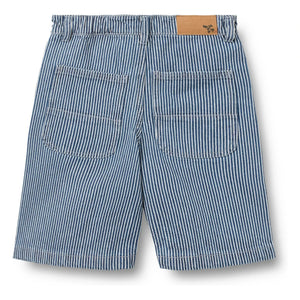 Wheat - Çizgili Christian Denim Bermuda Şort Organik Pamuk | Mavi
