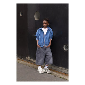 Finger in the nose - Bermuda Denim Oversize Sacha | Denim gri