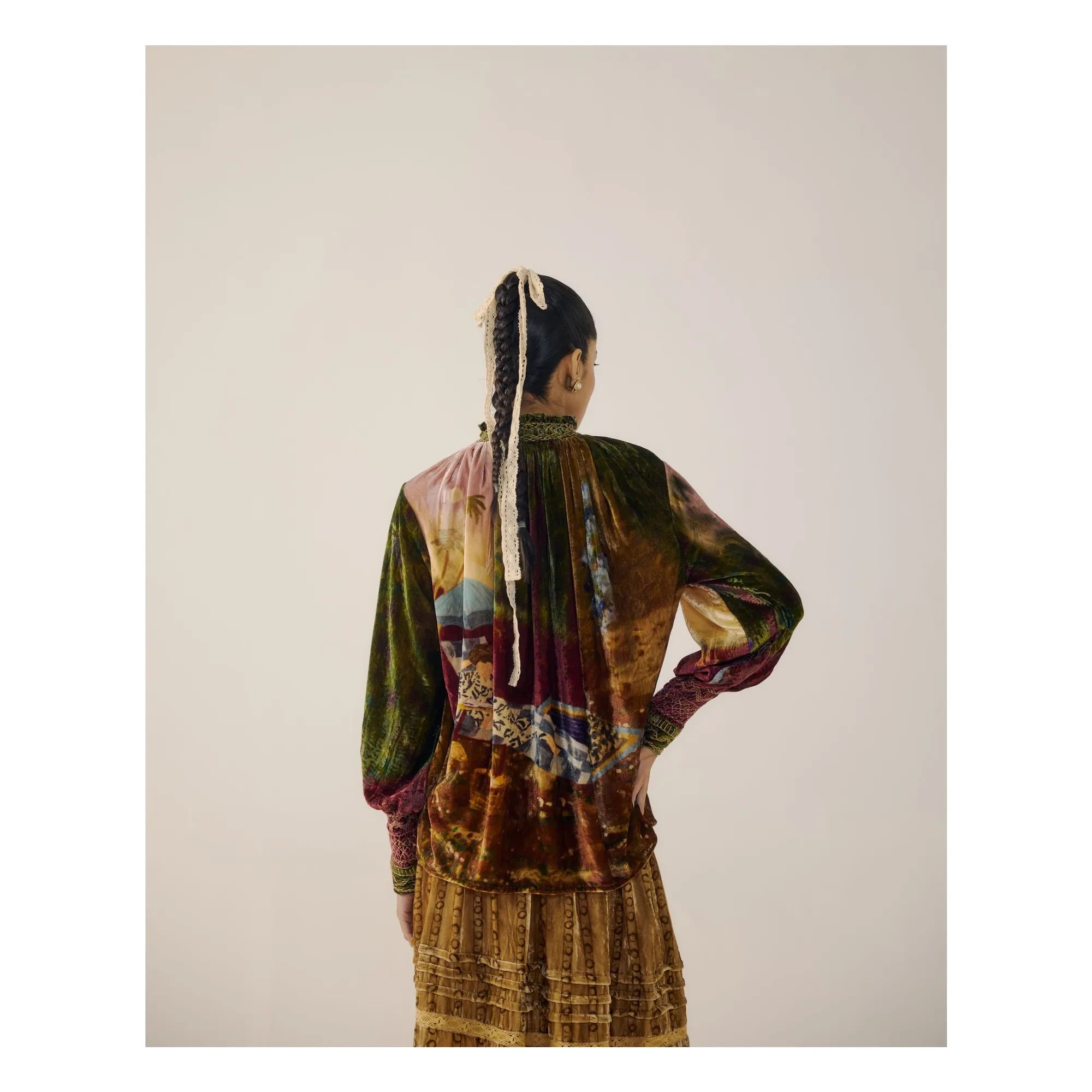 CORD - Farmer Lakeside Kadife Bluz | Bordo
