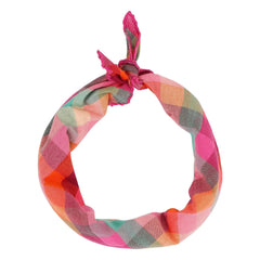 Jenest - Organik Pamuklu Ekoseli Bandana | Fuşya