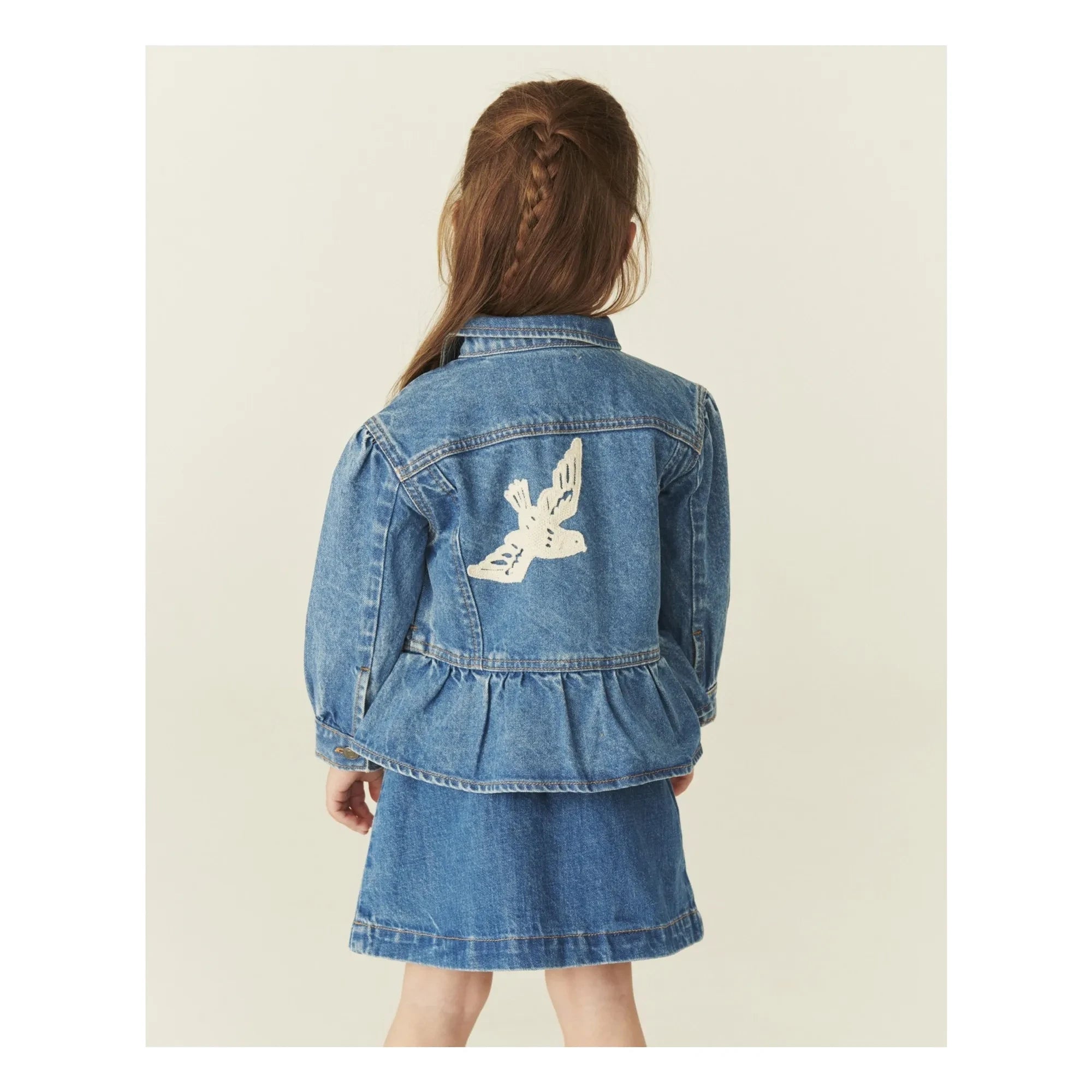 Copenhagen Colors - Kot Ceket Kuşlar Organik Pamuk | Mavi
