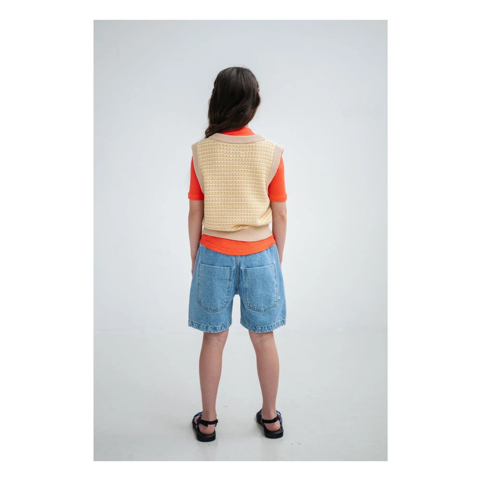 Repose AMS - Denim Organik Pamuk Bermuda Şort | Mavi