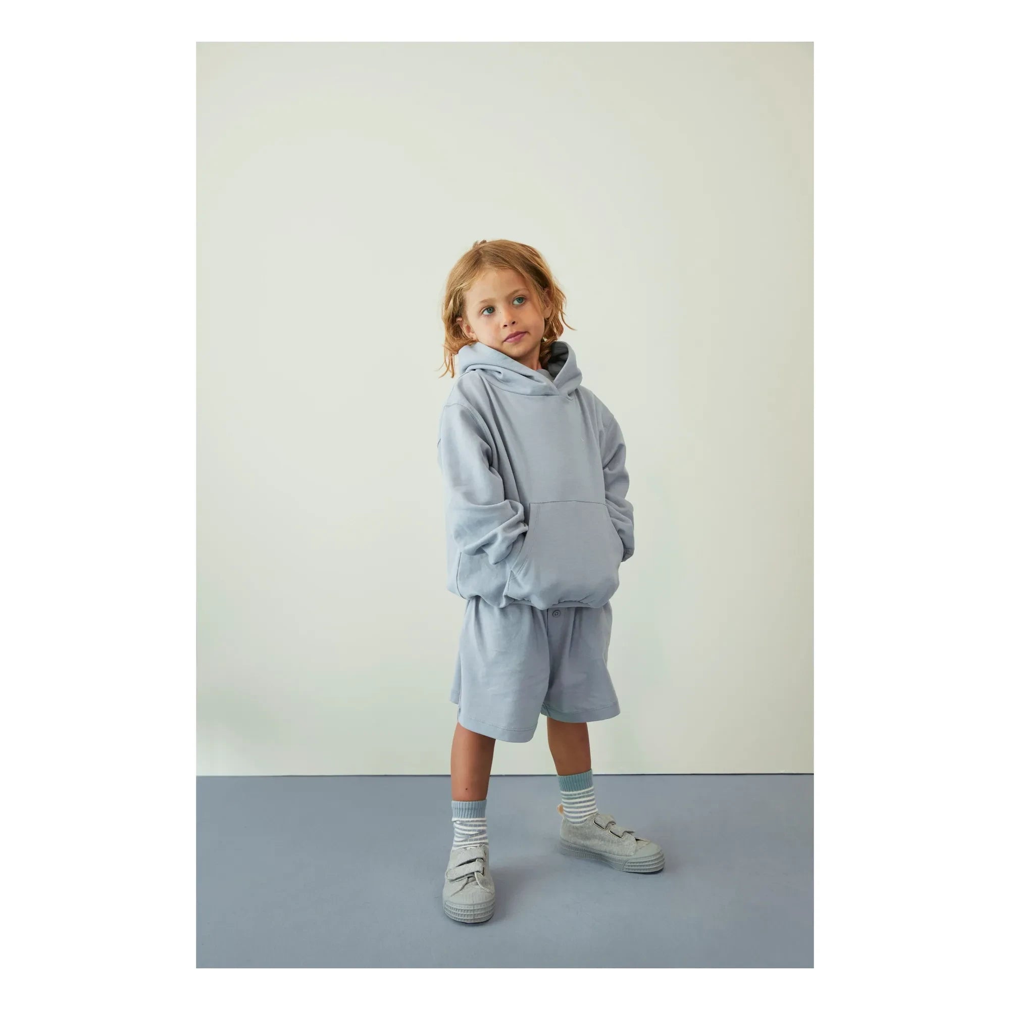 Gray Label - Organik pamuklu sweatshirt | Buz Mavisi