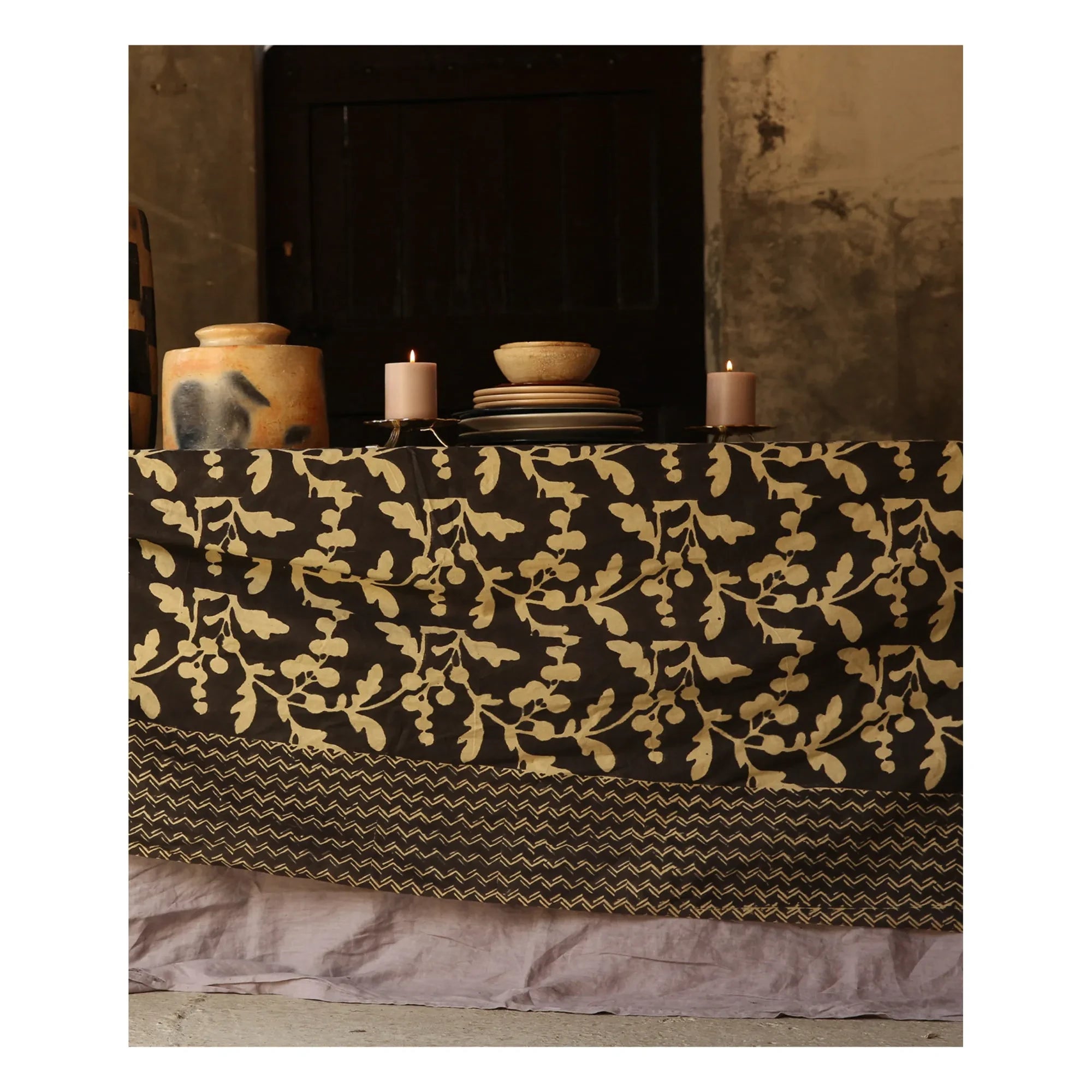 Doing Goods - Doing Goods x Smallable pamuk masa örtüsü | Noir/Blanc
