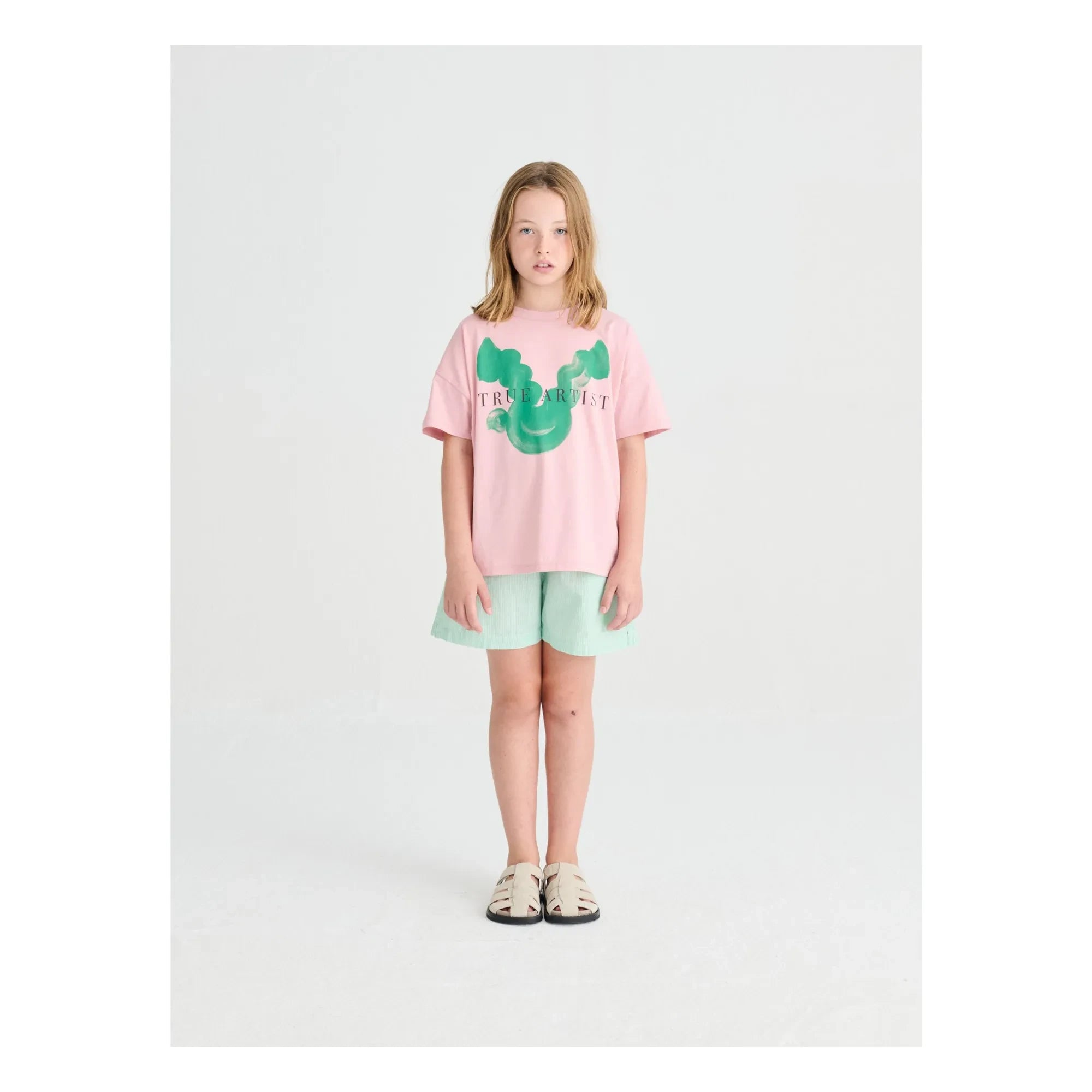 True Artist - T-shirt N°1 Kuş Organik Pamuk | Soluk Pembe