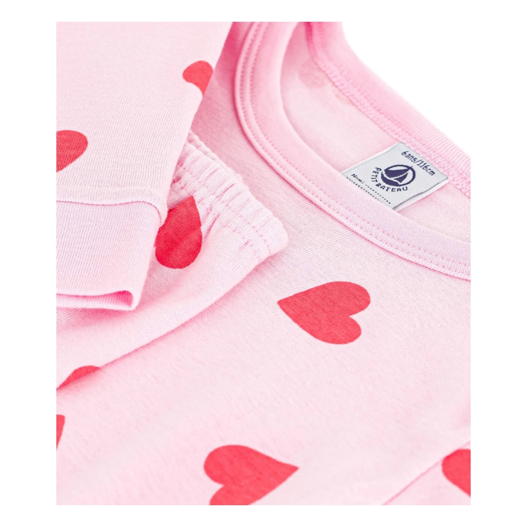 Petit Bateau - Kalp Desenli Terzi İşçiliği Pijama | Pembe