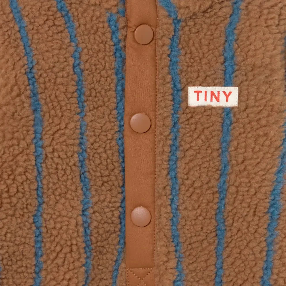Tinycottons - Çizgili Sherpa Tarzı Kapüşonlu Sweatshirt | Kahverengi