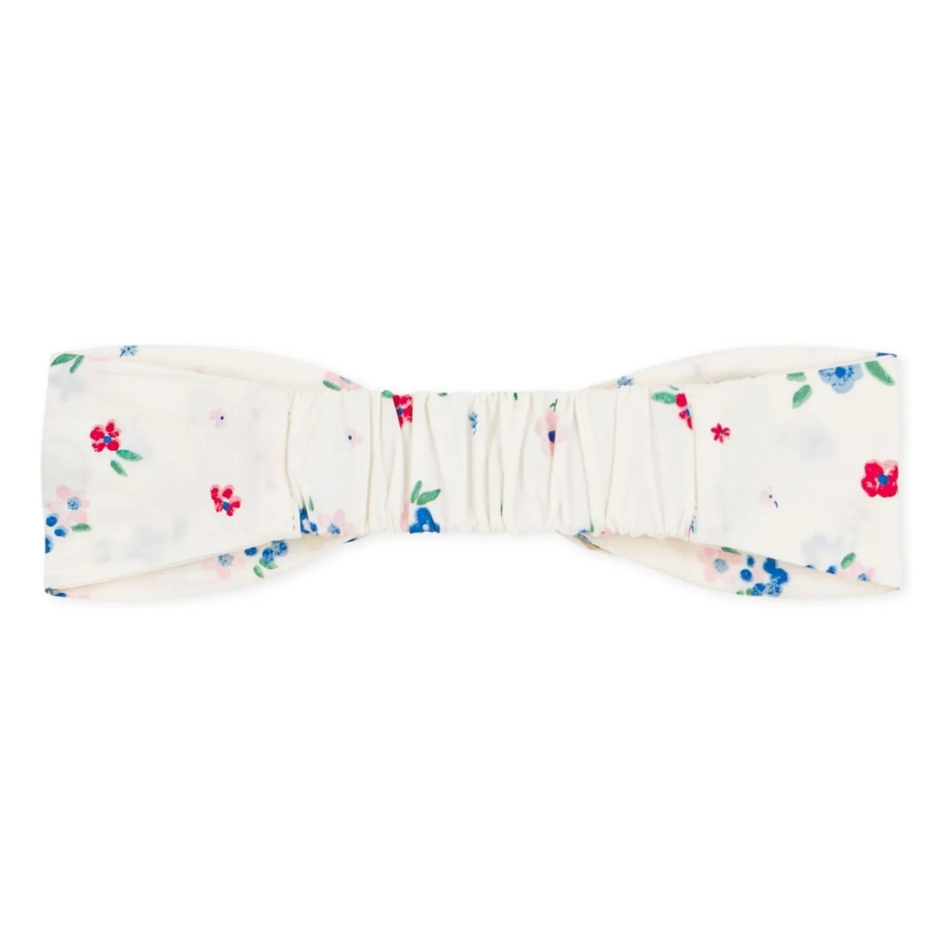 Petit Bateau - Organik Pamuk Poplin Çiçek Düğümlü Saç Bandı | Beyaz