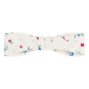 Petit Bateau - Organik Pamuk Poplin Çiçek Düğümlü Saç Bandı | Beyaz