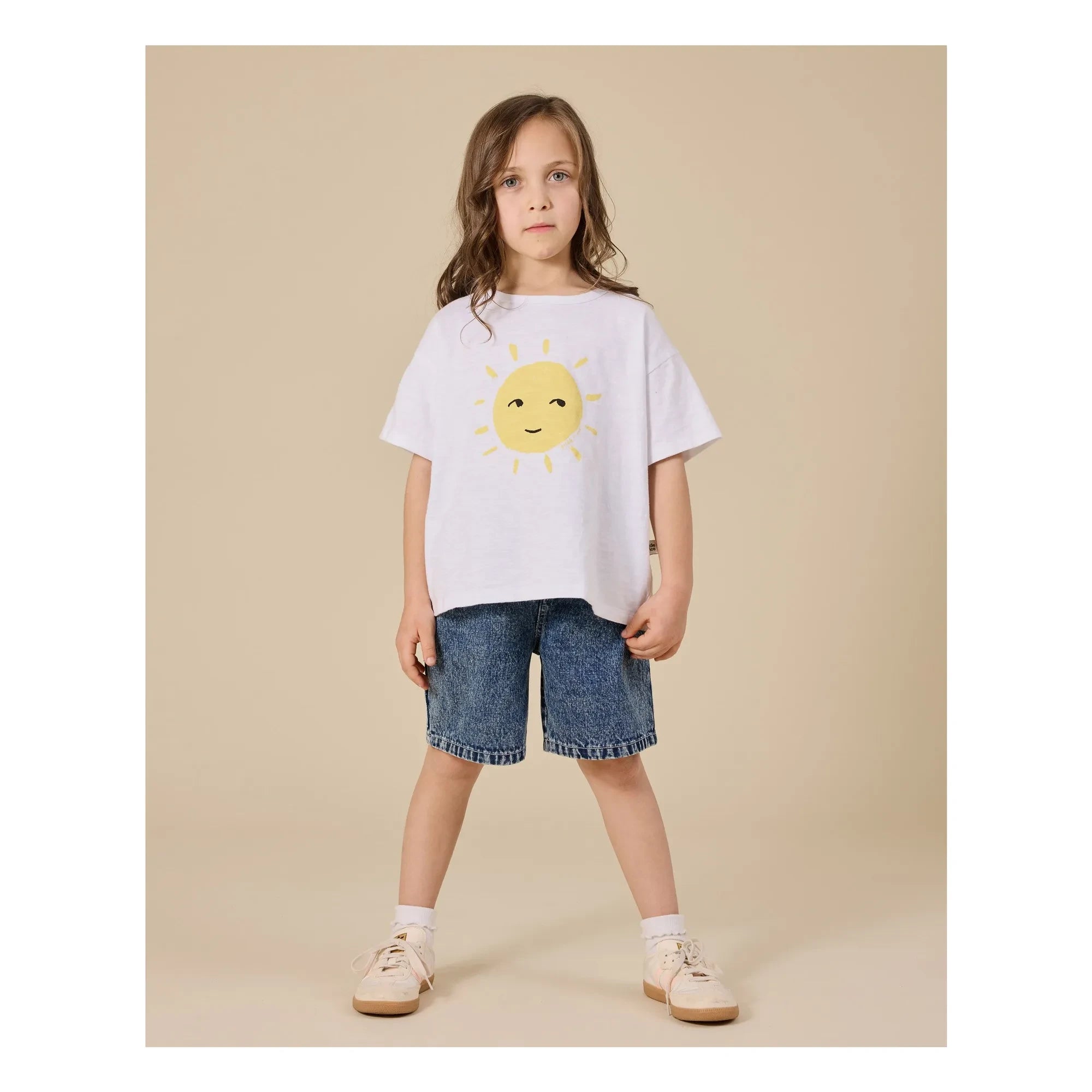 Goldie + Ace - Exclusive Goldie+Ace x Smallable - Oversize Soleil Tişört | Beyaz