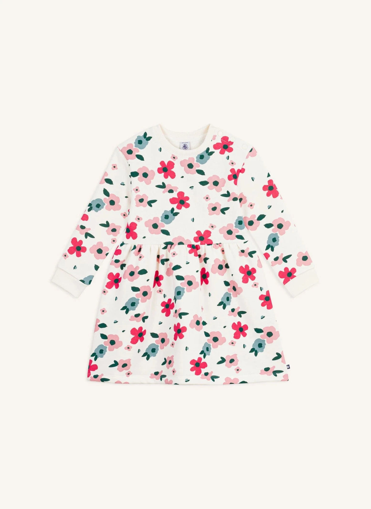 Petit Bateau - Çiçekli elbise | Ekru