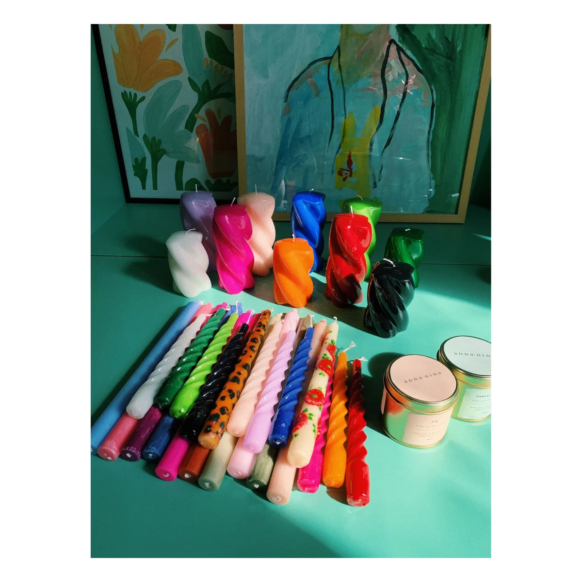 Anna + Nina - Bükümlü Mum - 9 cm | Turuncu