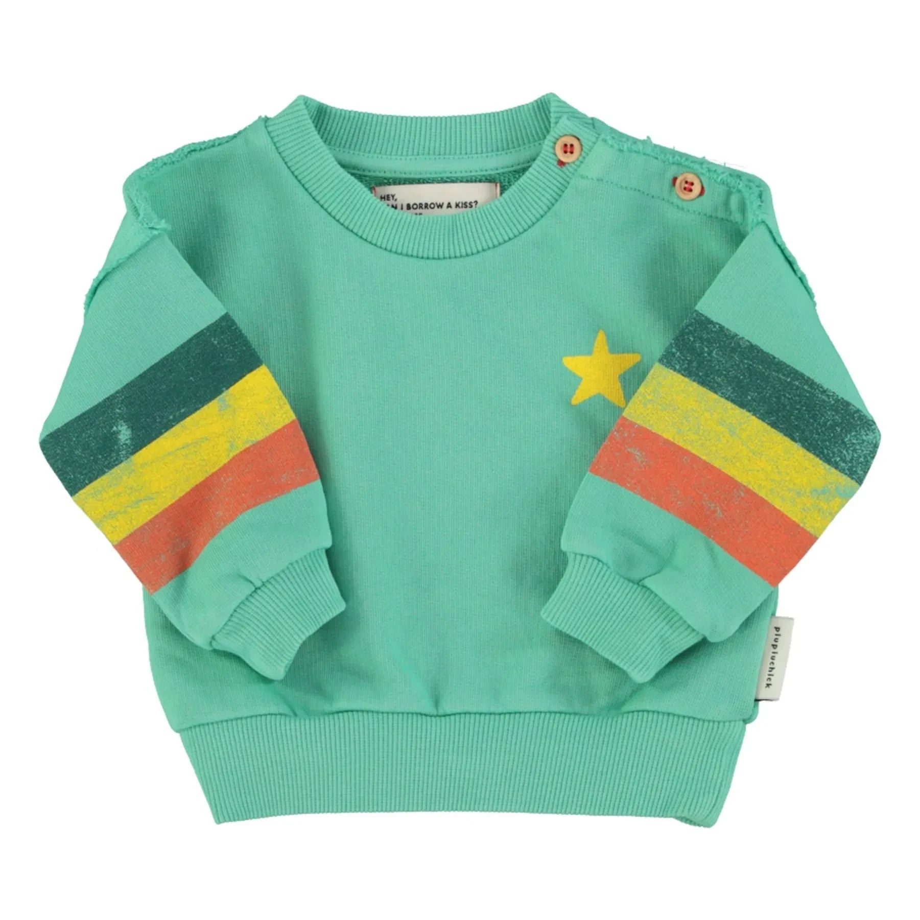Piupiuchick - Çizgili Sweatshirt Organik Pamuk | Yeşil