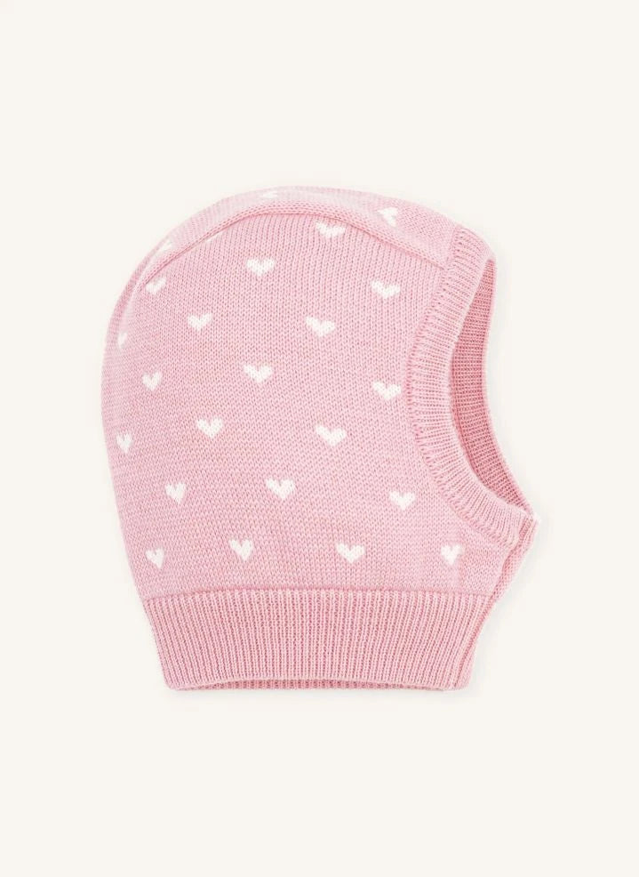 Petit Bateau - Yün kalpli balaklava | Pembe