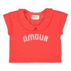Piupiuchick - Amour Eponge Organik Pamuk T-shirt | Kırmızı