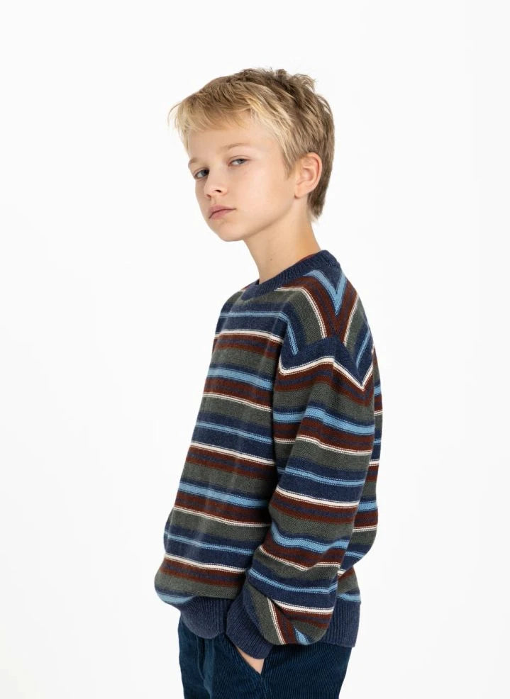Smallable Kid - متاتو سترة صوفية مخططة | أزرق