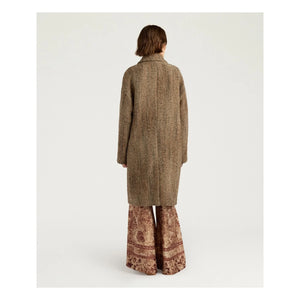 Momoni - Lancaster Herringbone Saf Yün Kaban | Bej