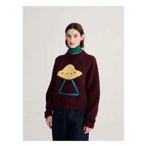 Bobo Choses - Pixel Wool Jakarlı Kazak | Bordo