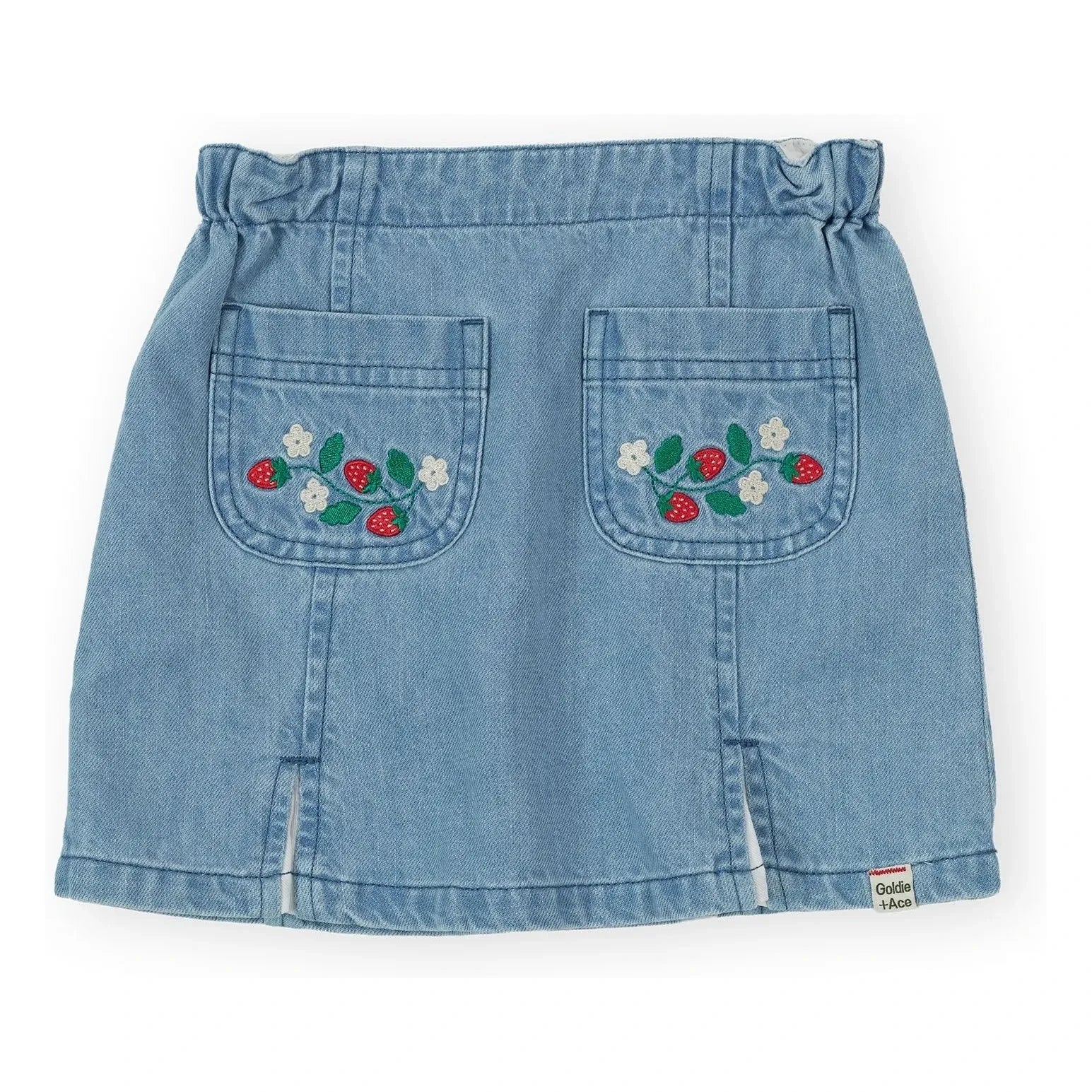 Goldie + Ace - Çilekli Chambray etek | Mavi