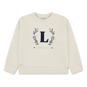 Lacoste - Sweat L Organik pamuk | Soluk sarı