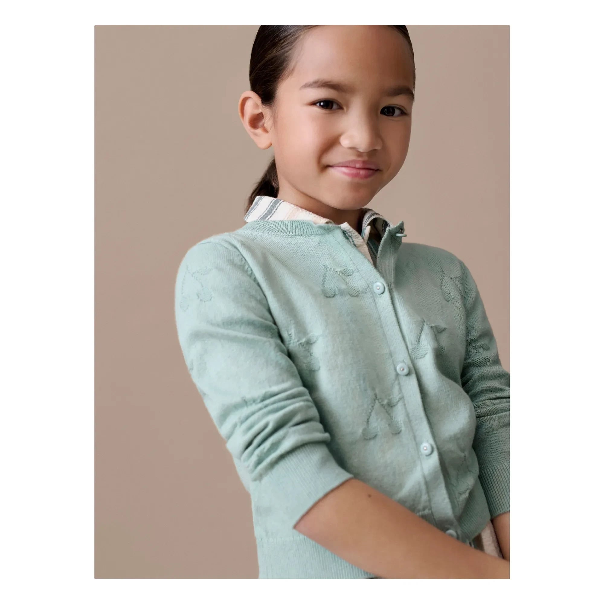 Bonpoint - Cardigan Pointelle Lysia Organik Pamuk | Celadon