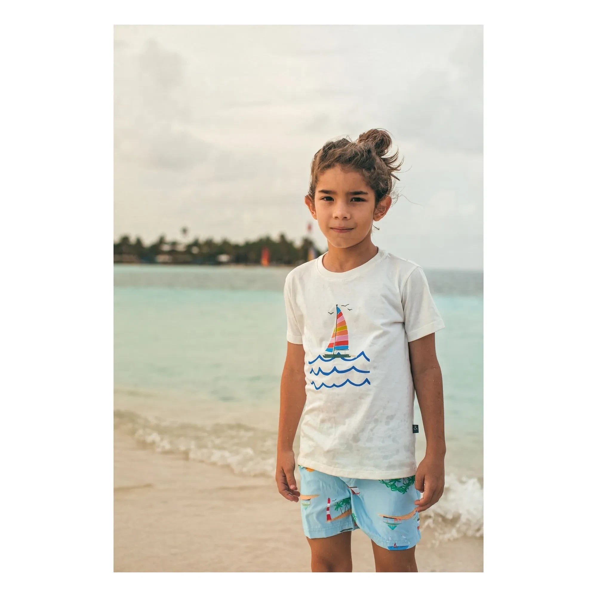 Pepita & Me - Yelkenli baskılı T-shirt | Beyaz