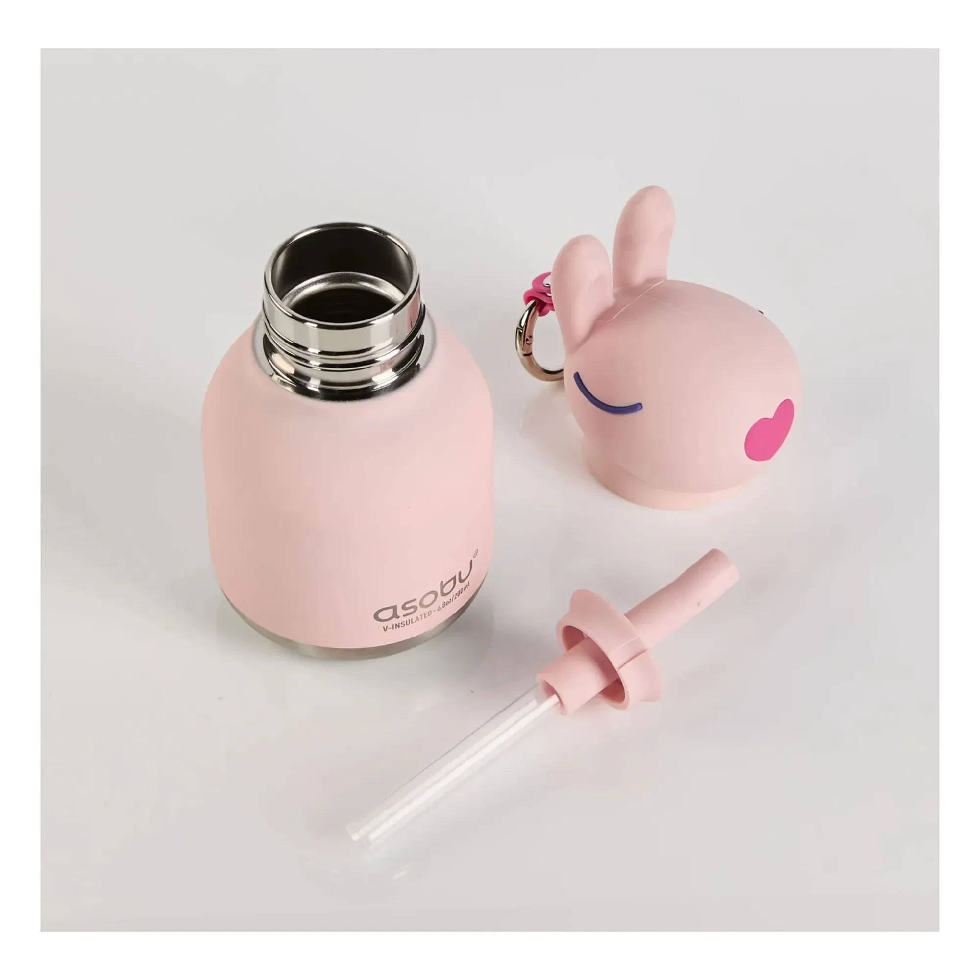 Asobu - Mini paslanmaz çelik su şişesi Rabbit | Soluk Pembe