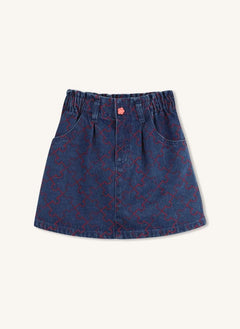 Kenzo - Lastikli Denim Etek | Mavi