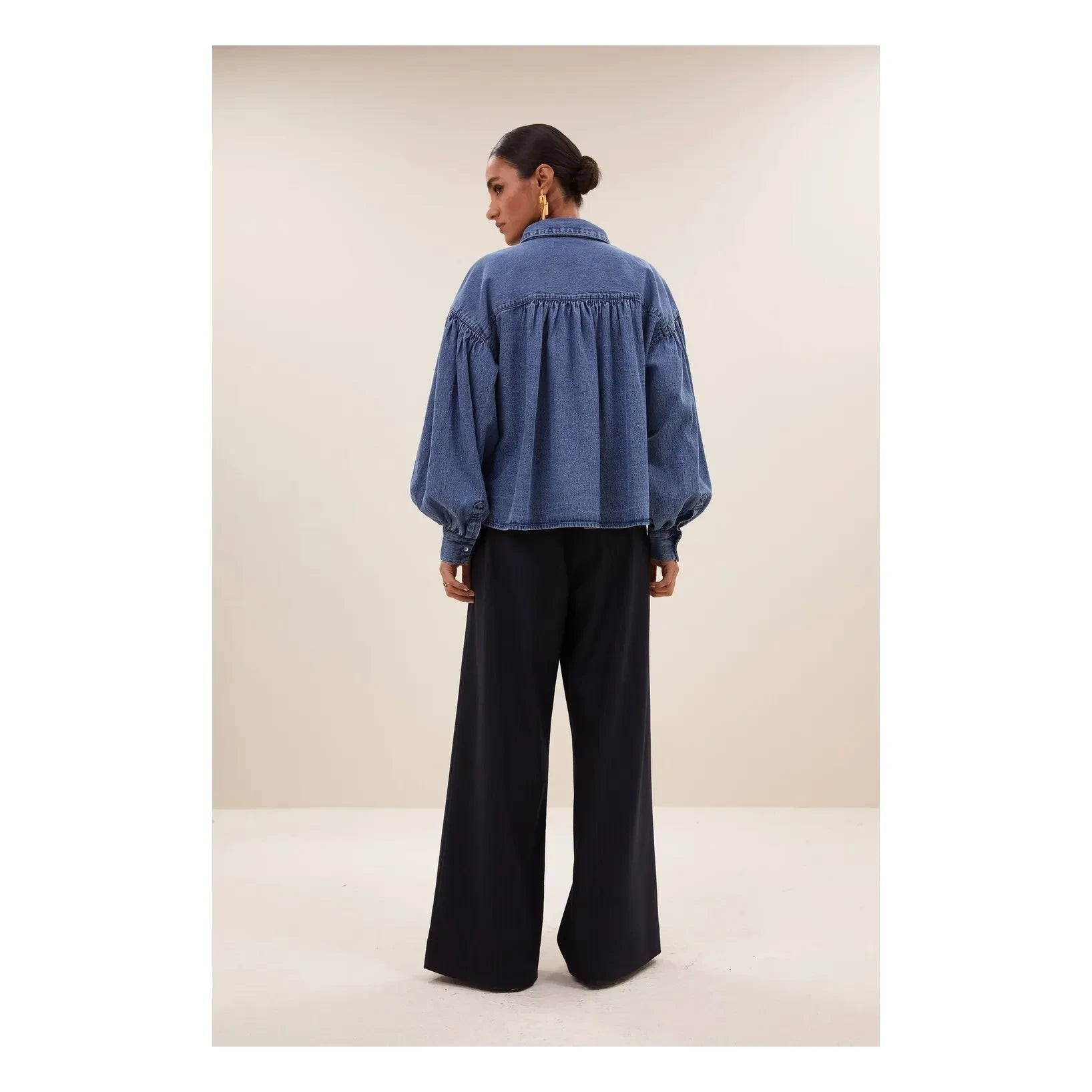 By Bar - Sarah Pamuk bluz | Denim mavisi