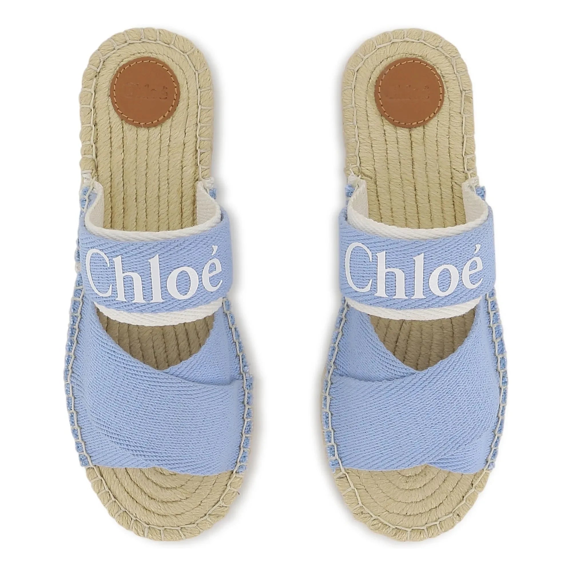 Chloé - Logo Denim sandaletler | Mavi