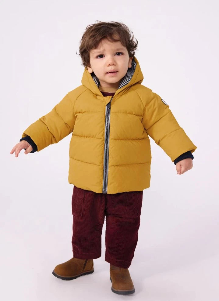 Petit Bateau - Düz Bebek Kaz Tüyü Mont | Sarı
