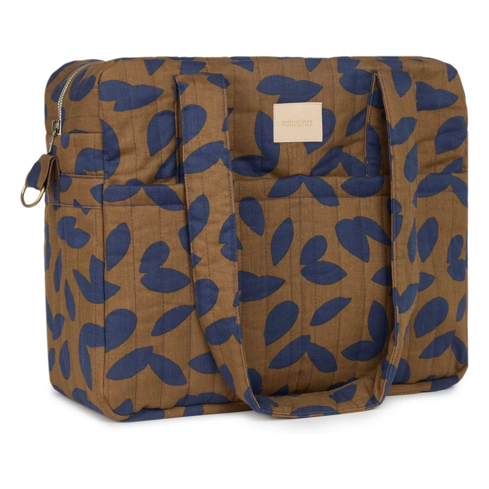 Nobodinoz - Hyde Park Blue Leaves su geçirmez bebek çantası | Mavi