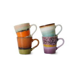 HKliving - Taş Seramik Kupalar - 4'lü Set