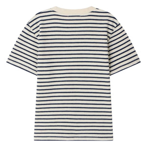 Bonpoint - Çizgili Lila T-shirt | Ekru