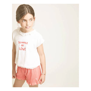 Búho - Summer Of Love Fırfırlı Terry T-Shirt | Ekru