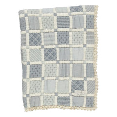 Bebe Organic - Mai Organik Pamuk Patchwork Battaniye | Mavi