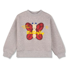 Wynken - Kelebek sweatshirt | Gri melanj