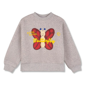 Wynken - Kelebek sweatshirt | Gri melanj