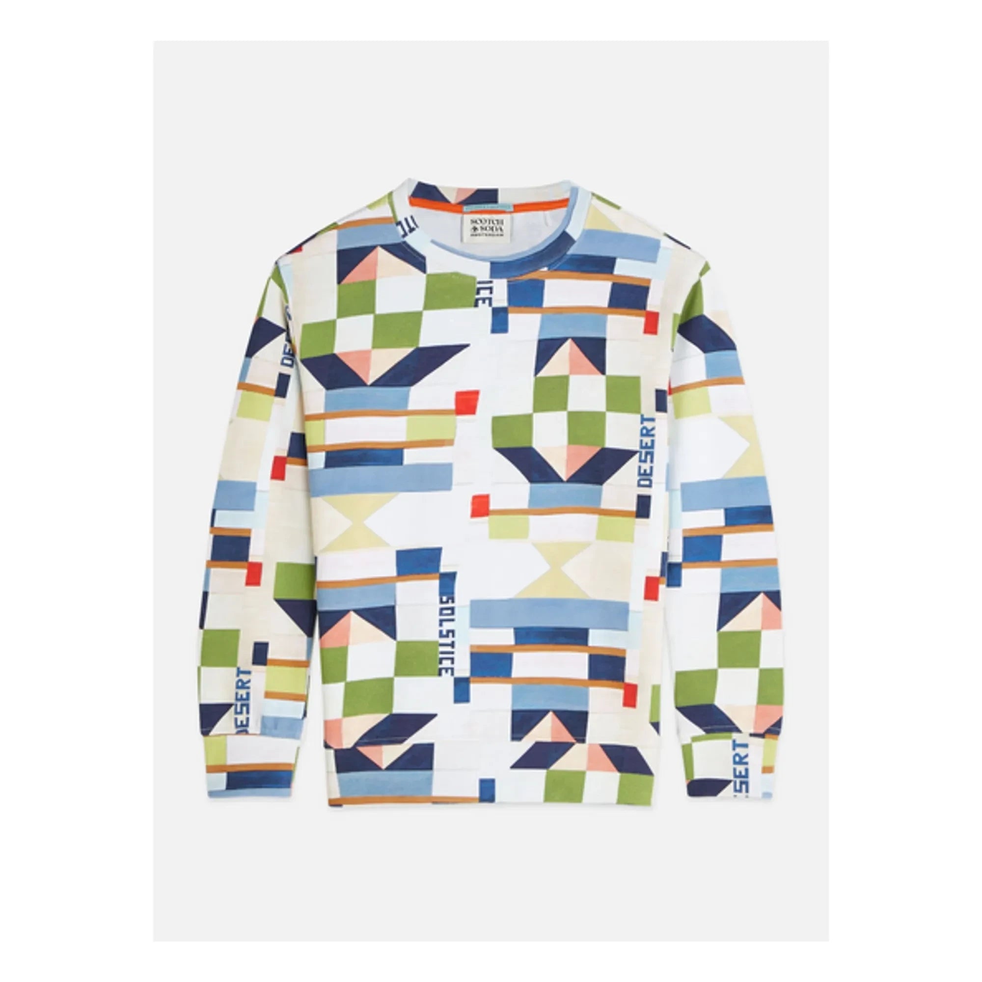 Scotch & Soda - Geometrik Sweatshirt | Beyaz