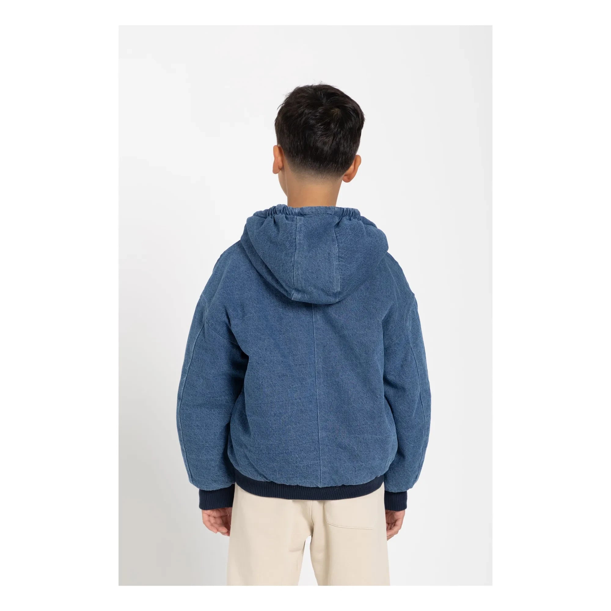 Hundred Pieces - Denim Mat Kapüşonlu Ceket | Denim mavi