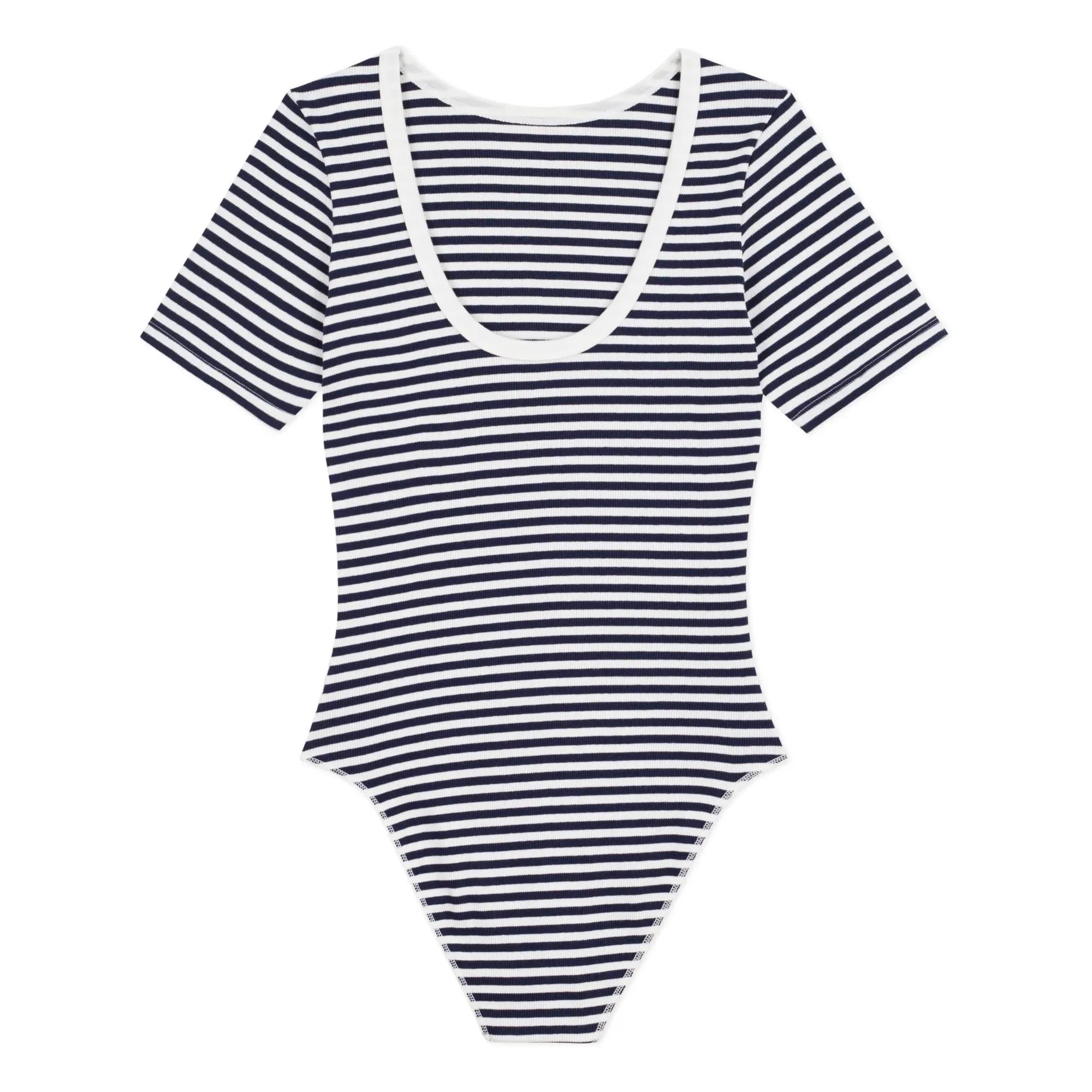 Petit Bateau - Çizgili Fitilli Organik Pamuk Badi | Lacivert