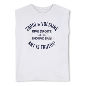 Zadig & Voltaire - Logo Strass Jersey Tişört | Beyaz