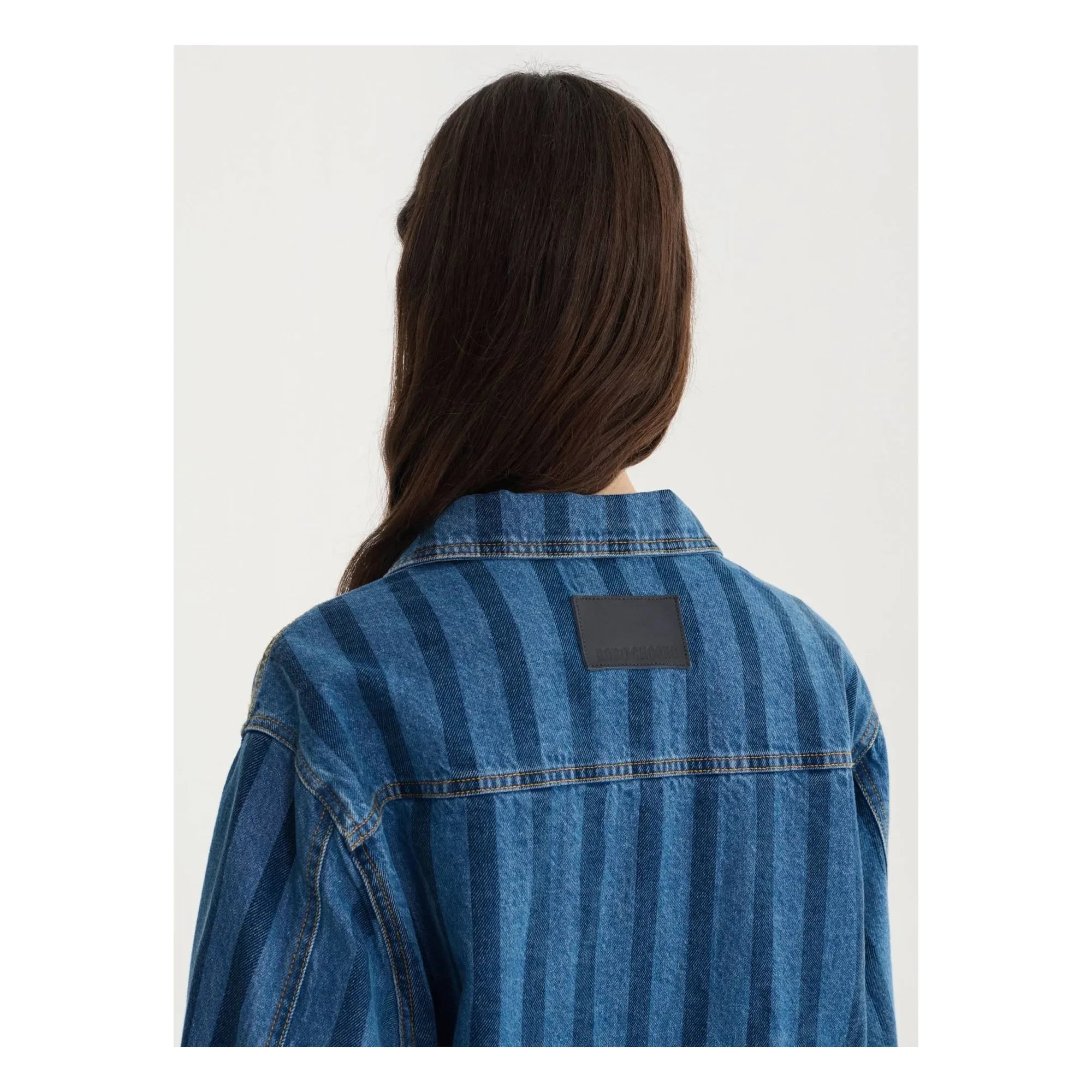 Bobo Choses - Mavi Denim Çizgili Organik Pamuk Ceket