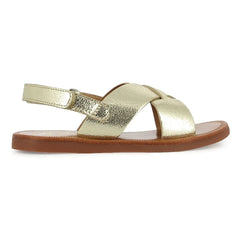 Pom d'Api - Plagette Çapraz Metalik Sandaletler | Altın