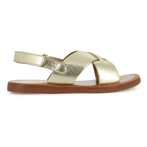 Pom d'Api - Plagette Çapraz Metalik Sandaletler | Altın