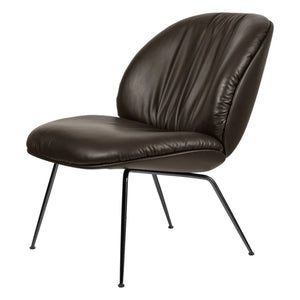 Gubi - Beetle Yumuşak deri lounge sandalye, Gamfratesi | Kahve